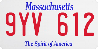 MA license plate 9YV612