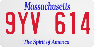 MA license plate 9YV614