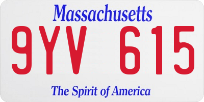 MA license plate 9YV615