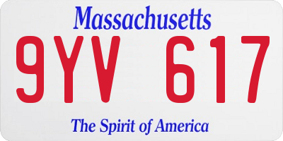 MA license plate 9YV617