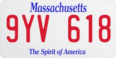 MA license plate 9YV618