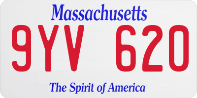 MA license plate 9YV620