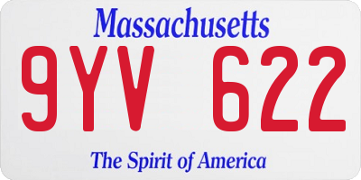 MA license plate 9YV622