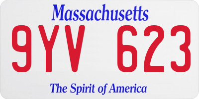 MA license plate 9YV623