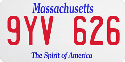 MA license plate 9YV626