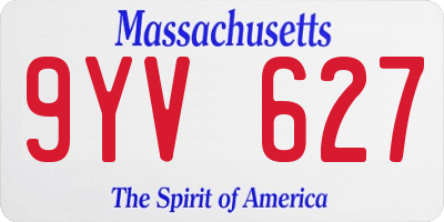 MA license plate 9YV627