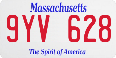 MA license plate 9YV628