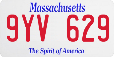 MA license plate 9YV629