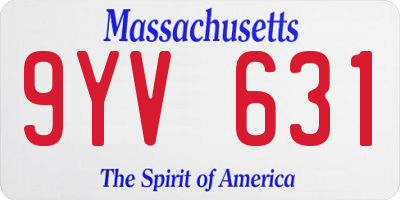MA license plate 9YV631