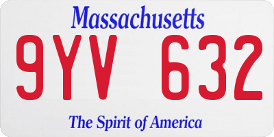 MA license plate 9YV632