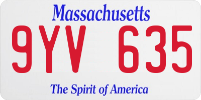 MA license plate 9YV635
