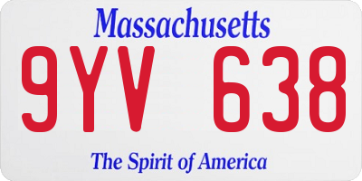 MA license plate 9YV638