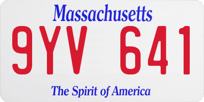 MA license plate 9YV641