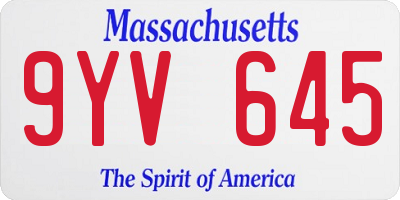 MA license plate 9YV645