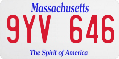 MA license plate 9YV646