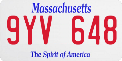 MA license plate 9YV648