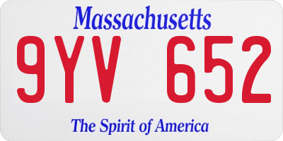 MA license plate 9YV652