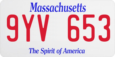 MA license plate 9YV653