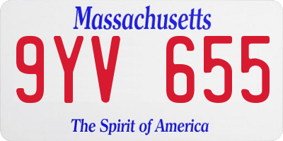 MA license plate 9YV655