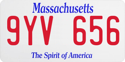 MA license plate 9YV656