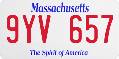 MA license plate 9YV657