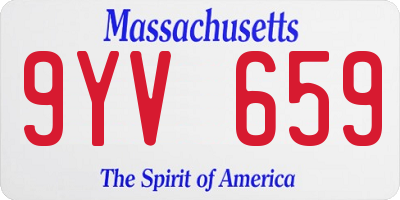 MA license plate 9YV659