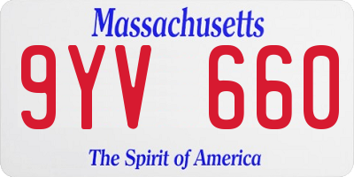 MA license plate 9YV660