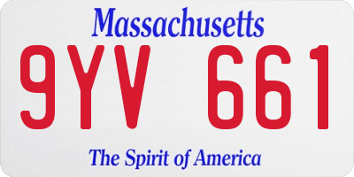 MA license plate 9YV661