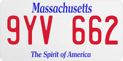 MA license plate 9YV662