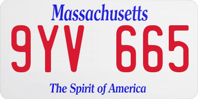 MA license plate 9YV665