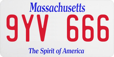 MA license plate 9YV666