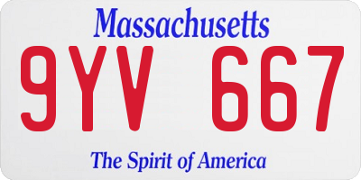 MA license plate 9YV667