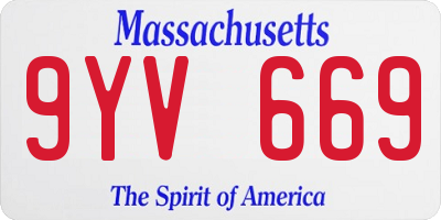 MA license plate 9YV669