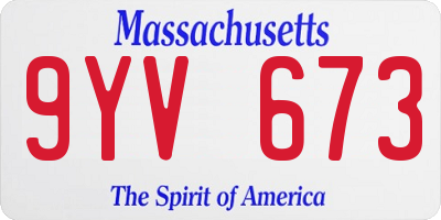 MA license plate 9YV673