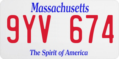 MA license plate 9YV674