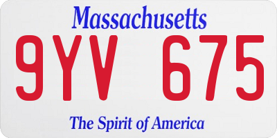 MA license plate 9YV675