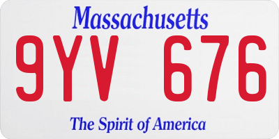 MA license plate 9YV676