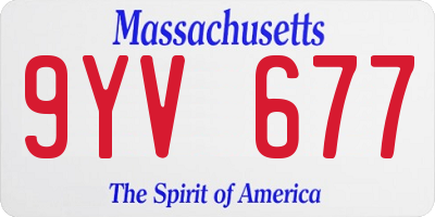 MA license plate 9YV677