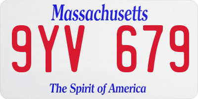 MA license plate 9YV679