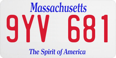 MA license plate 9YV681