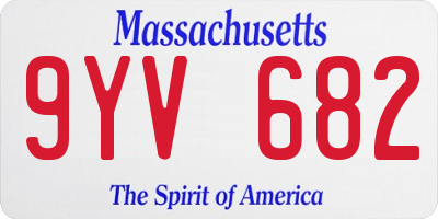 MA license plate 9YV682