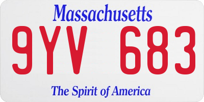 MA license plate 9YV683