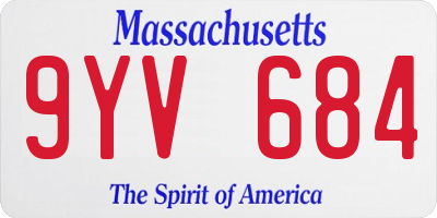 MA license plate 9YV684