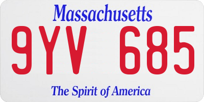 MA license plate 9YV685