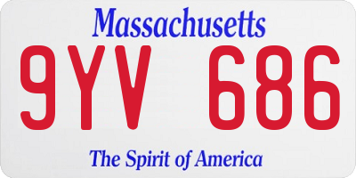 MA license plate 9YV686