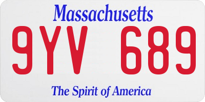 MA license plate 9YV689