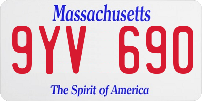 MA license plate 9YV690