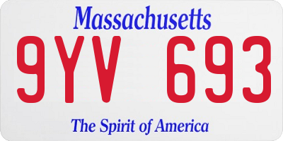 MA license plate 9YV693
