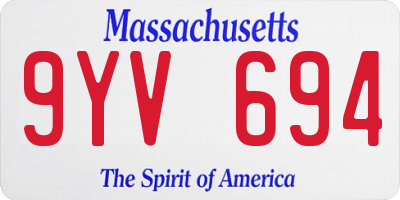 MA license plate 9YV694
