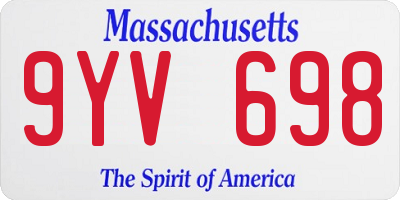 MA license plate 9YV698